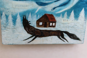 "The Wild Friend" painting on wood