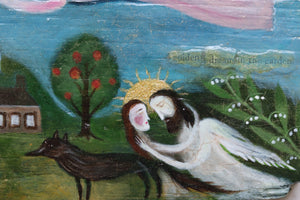 "a Holy Story" painting on wood