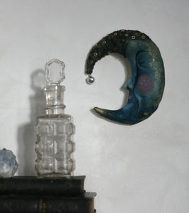 Blue Moon Face Ornament I